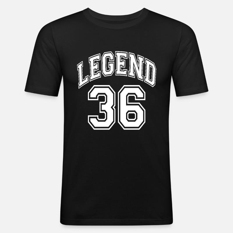 Legend 36 - Männer Slim Fit T-Shirt - Schwarz