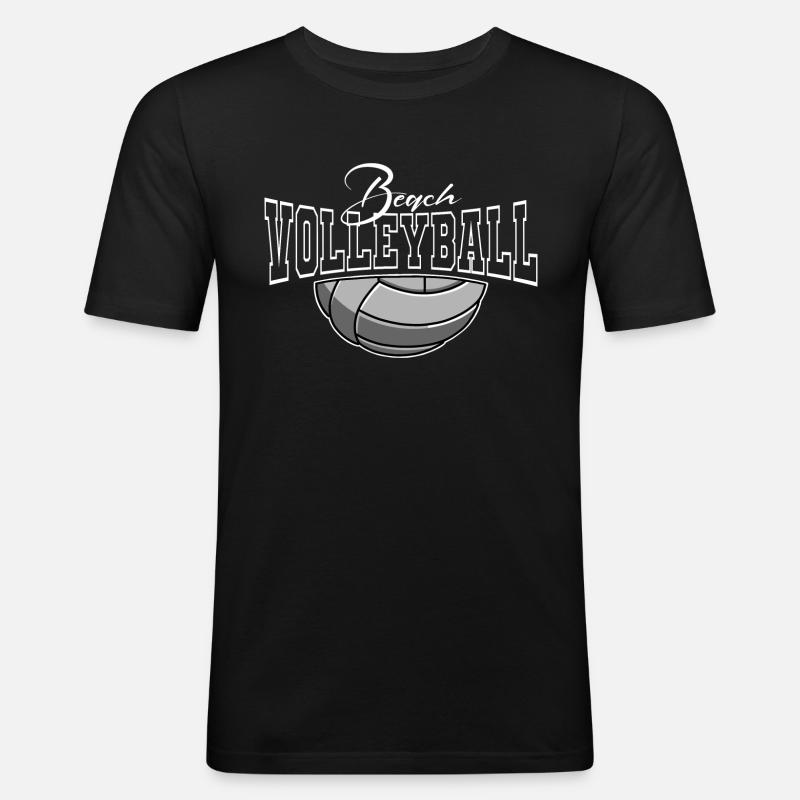 Beachvolleyball - Männer Slim Fit T-Shirt - Schwarz