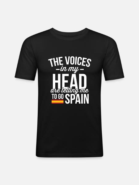 Espagne - T-shirt près du corps Homme - noir