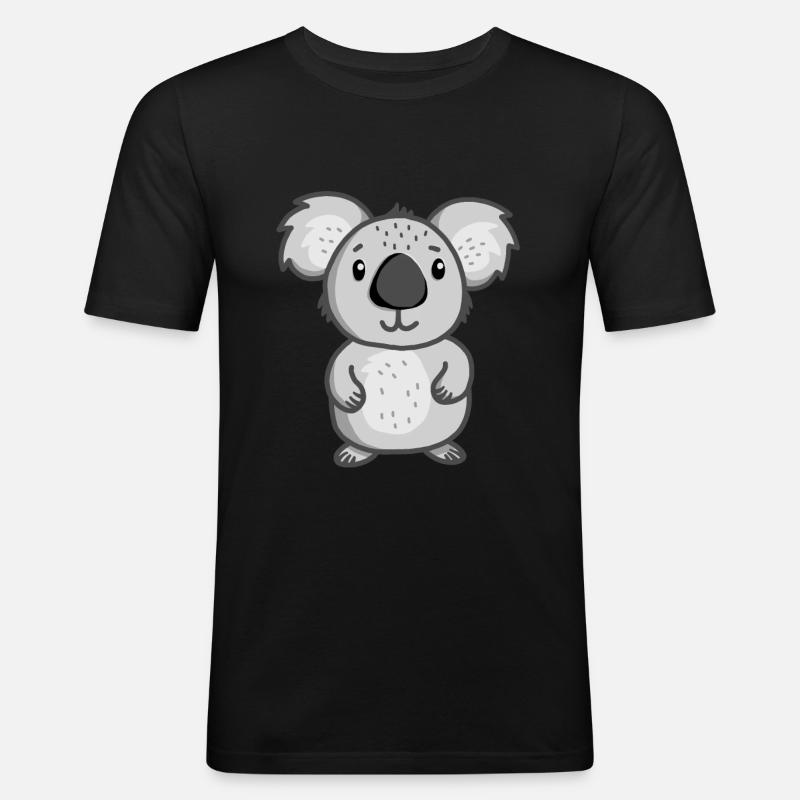 Koala - Männer Slim Fit T-Shirt - Schwarz