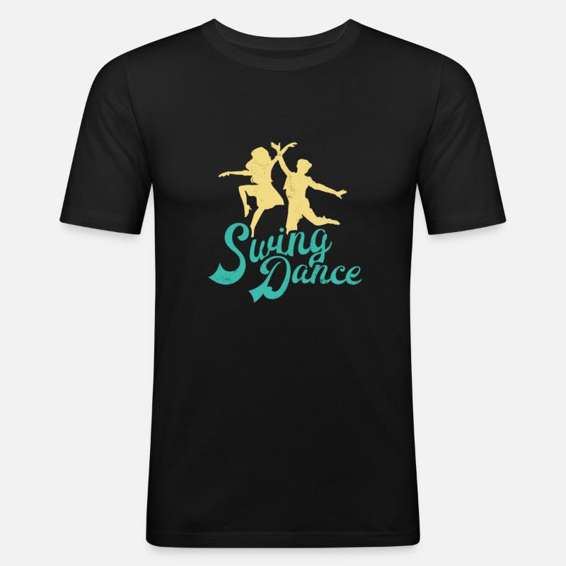 Swing Dance - Männer Slim Fit T-Shirt - Schwarz
