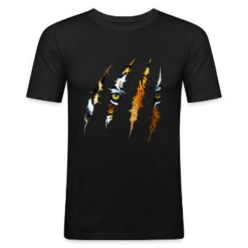 tiger - Men's Slim Fit T-Shirt - black - Front - Nik (191cm)