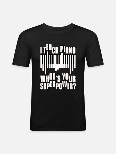 Klavierlehrer - Männer Slim Fit T-Shirt - Schwarz