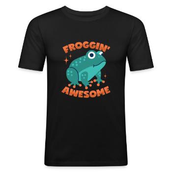 Frog Pun - Men's Slim Fit T-Shirt - black - Front - Nik (191cm)