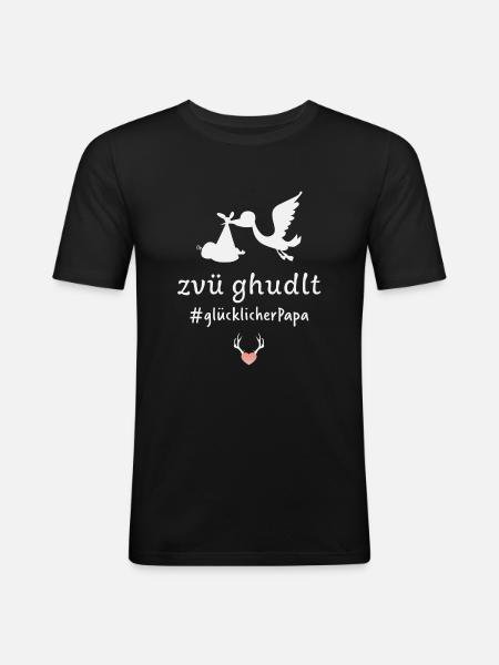 Zvü ghudlt - Männer Slim Fit T-Shirt - Schwarz