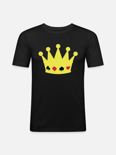 couronne poker crown - Men's Slim Fit T-Shirt - black