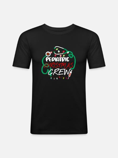 Kinderkrankenschwester Weihnachtscrew Kinderarzt - Männer Slim Fit T-Shirt - Schwarz