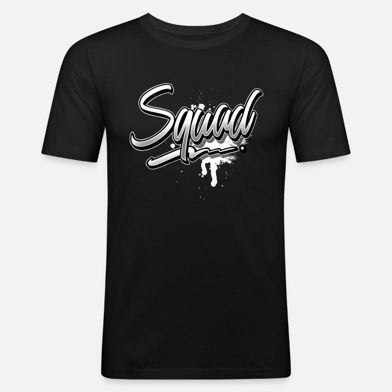 Squad - Männer Slim Fit T-Shirt - Schwarz