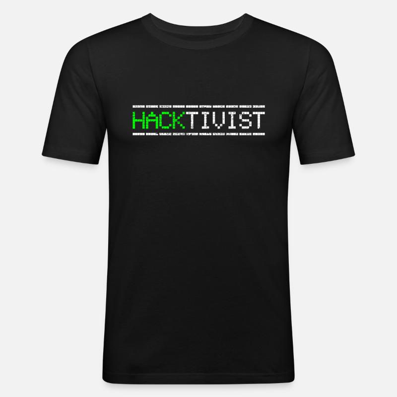 Hacker Hacktivist - Männer Slim Fit T-Shirt - Schwarz