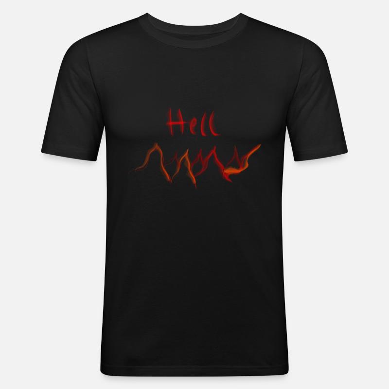 Angels & Devils Hell - Männer Slim Fit T-Shirt - Schwarz