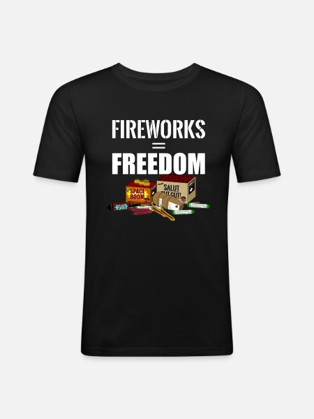 Freedom Fireworks - Men's Slim Fit T-Shirt - black