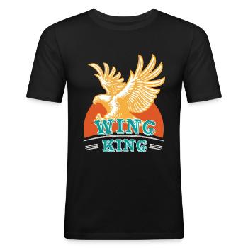 Wing King Goldwing Motorrad Design - Männer Slim Fit T-Shirt - Schwarz - Vorne - Nik (191cm)