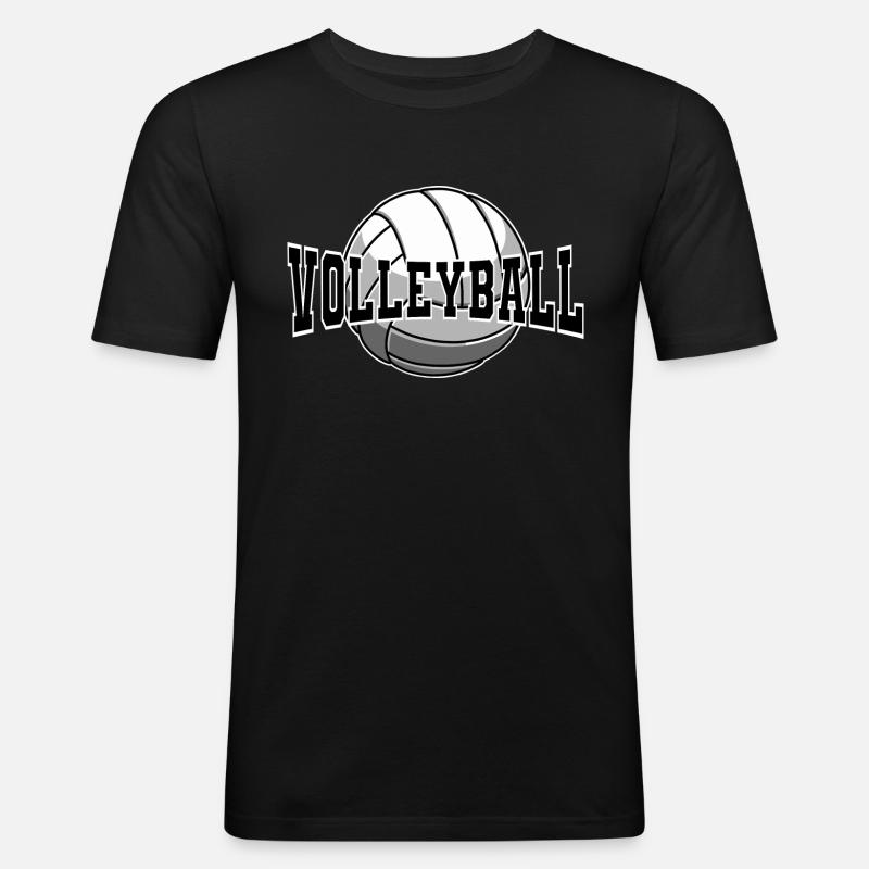 Volleyball - Männer Slim Fit T-Shirt - Schwarz