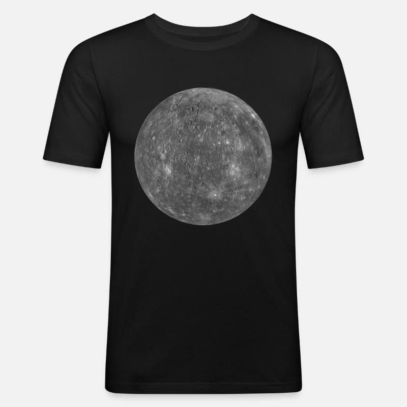 Planeten: Merkur - Männer Slim Fit T-Shirt - Schwarz