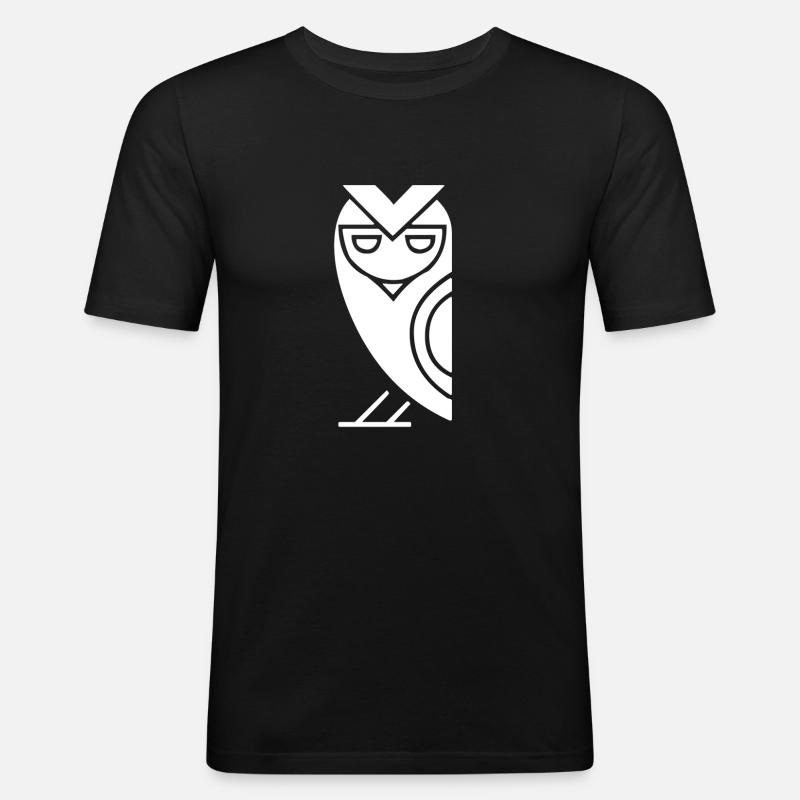 Ägyptische Eule - Männer Slim Fit T-Shirt - Schwarz