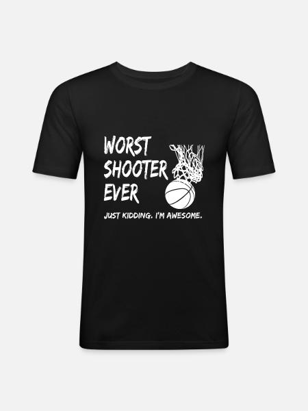 Basketball - worst shooter ever - Men's Slim Fit T-Shirt - black