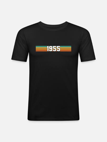 retro 1955 - T-shirt près du corps Homme - noir