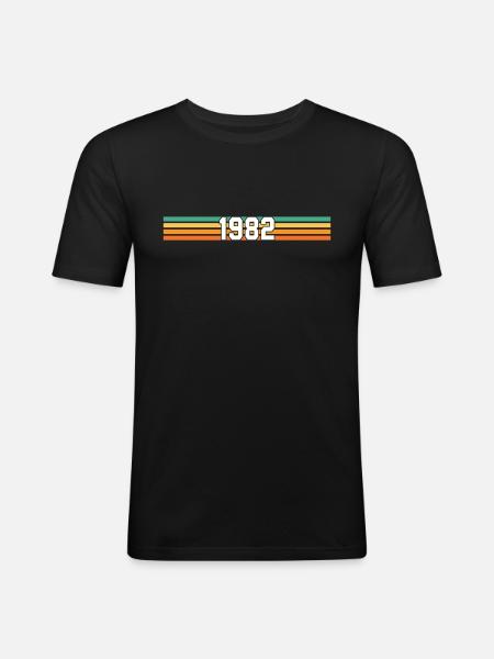 Retro 1982 made in 1982 - Men's Slim Fit T-Shirt - black