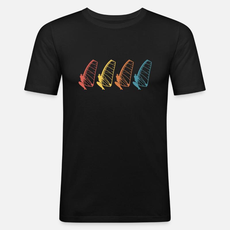windsurf windsurfing - Männer Slim Fit T-Shirt - Schwarz