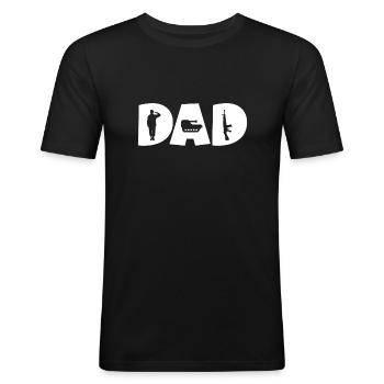 Vater Soldat Geschenk Papa Militär - Männer Slim Fit T-Shirt - Schwarz - Vorne - Nik (191cm)