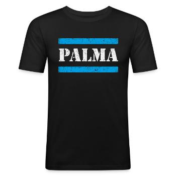 Palma - T-shirt près du corps Homme - noir - Devant - Nik (191cm)