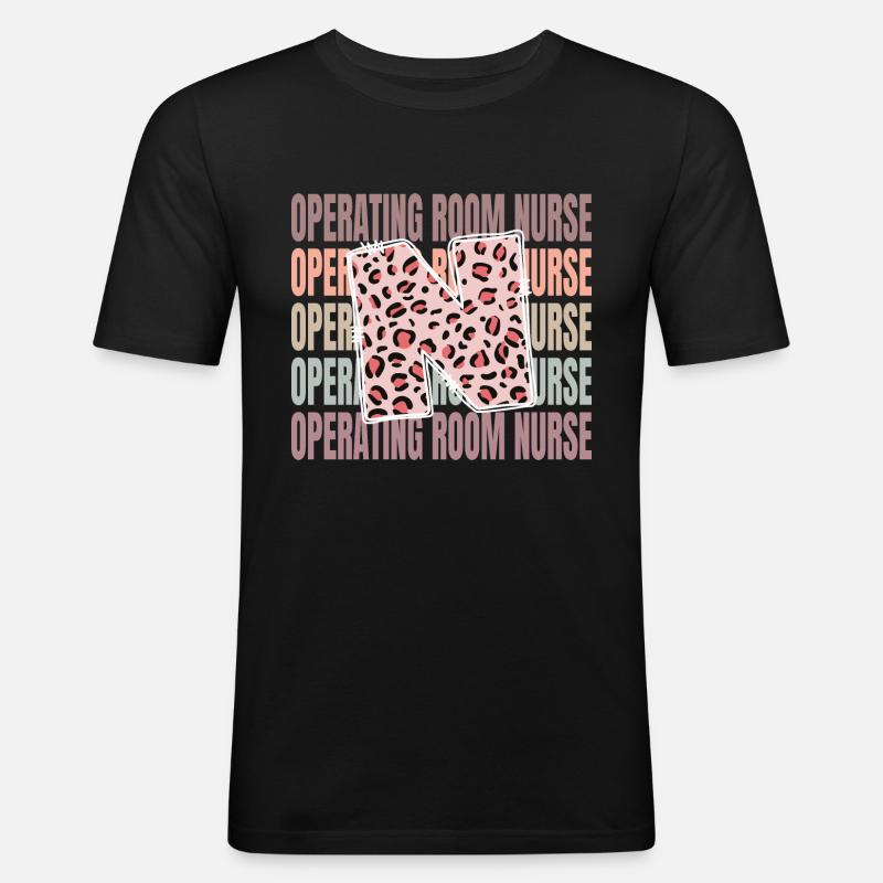 Leopard OP-Krankenschwester Leben - Männer Slim Fit T-Shirt - Schwarz