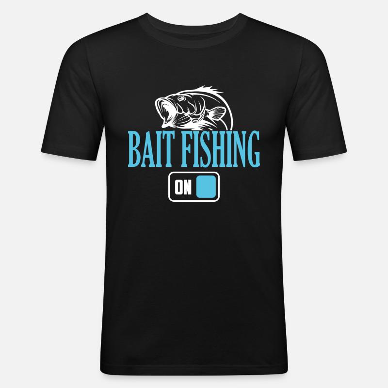 Fisherman Bait Angelmodus Ein - Männer Slim Fit T-Shirt - Schwarz
