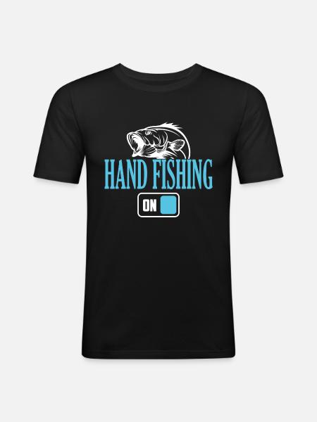 Fischer-Handangelmodus Ein - Männer Slim Fit T-Shirt - Schwarz