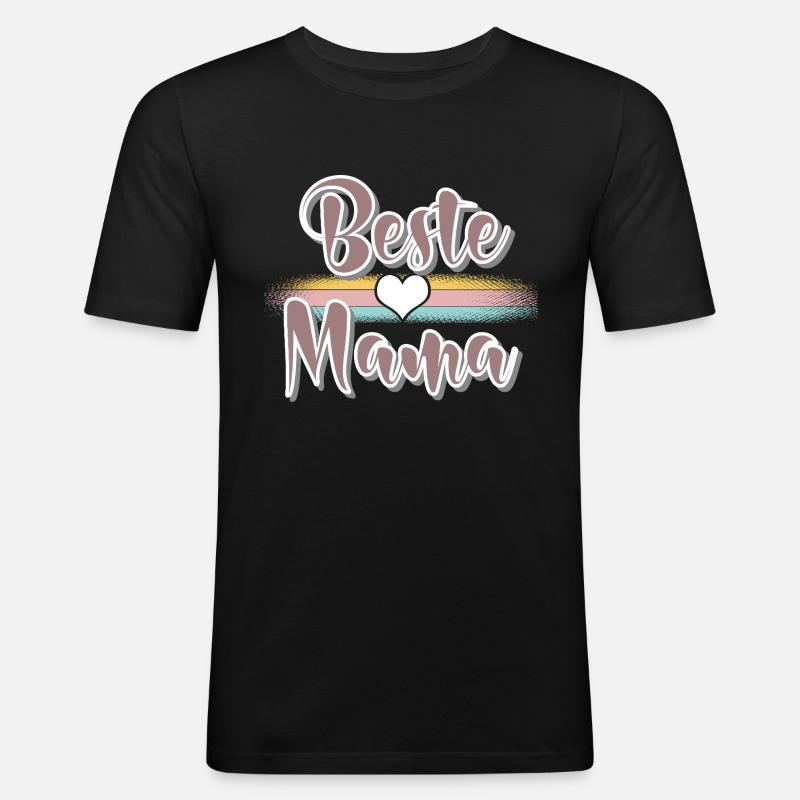 Mama - Männer Slim Fit T-Shirt - Schwarz