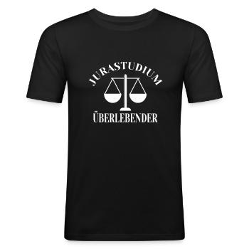 Law studies State examination Lawyer Judge - Men's Slim Fit T-Shirt - black - Front - Nik (191cm)