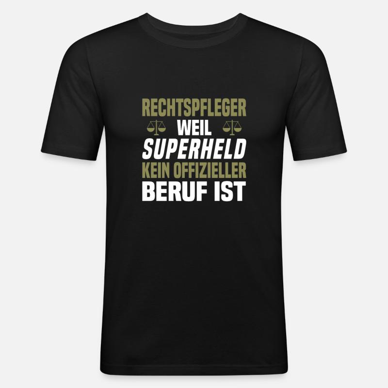 Rechtsanwaltsfachangestellter Rechtspfleger - Männer Slim Fit T-Shirt - Schwarz