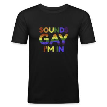 Lgbt Lesbian Rainbow Flag Bisexual Queer - Men's Slim Fit T-Shirt - black - Front - Nik (191cm)