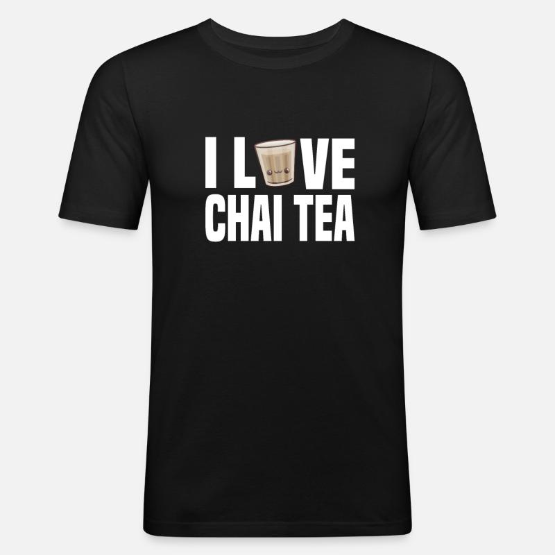 Chai-tee-latte - Männer Slim Fit T-Shirt - Schwarz
