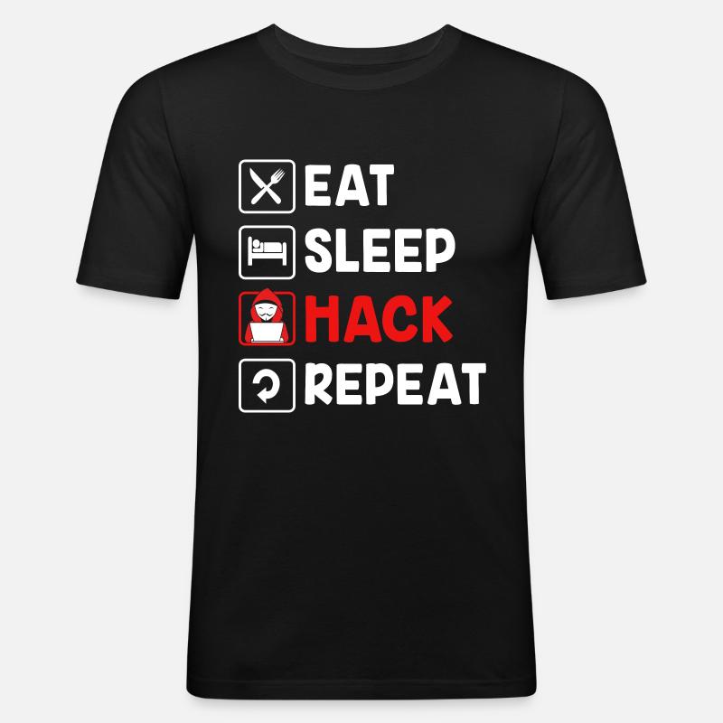 Cybersecurity Cyber Programmer Hacker - Men's Slim Fit T-Shirt - black