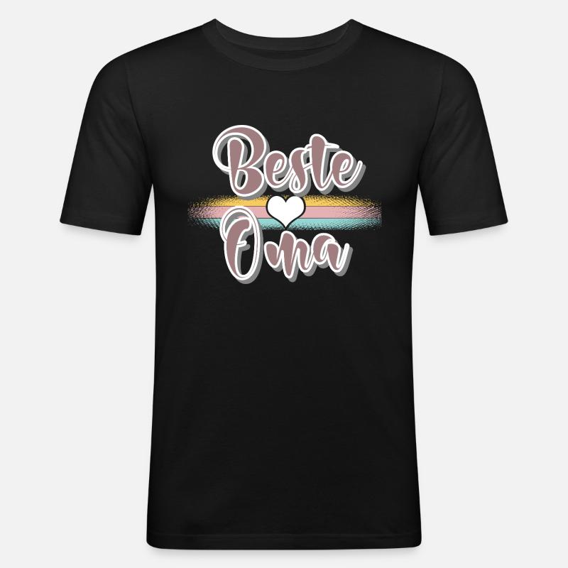 Oma - Männer Slim Fit T-Shirt - Schwarz