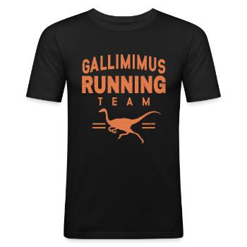 Gallimimus - Männer Slim Fit T-Shirt - Schwarz - Vorne - Nik (191cm)