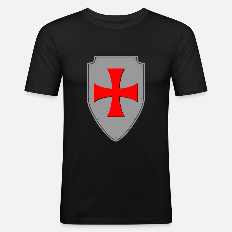 Templer Schild Gemeinschaft Templer - Männer Slim Fit T-Shirt - Schwarz