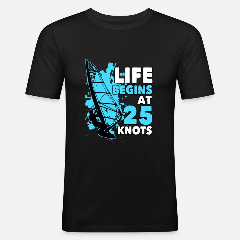Windsurfer Spruch Geschenk Windsurfen - Männer Slim Fit T-Shirt - Schwarz