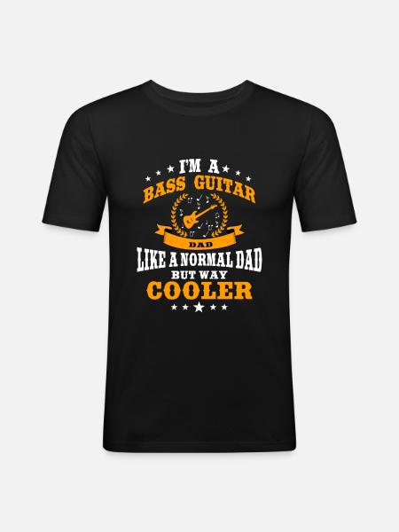 Bass Guitars Dad - Men's Slim Fit T-Shirt - black
