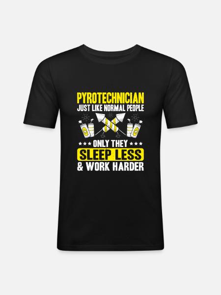 Pyrotechnicien Feux d’artifice Pyrotechnie Pyrotechnicien - T-shirt près du corps Homme - noir