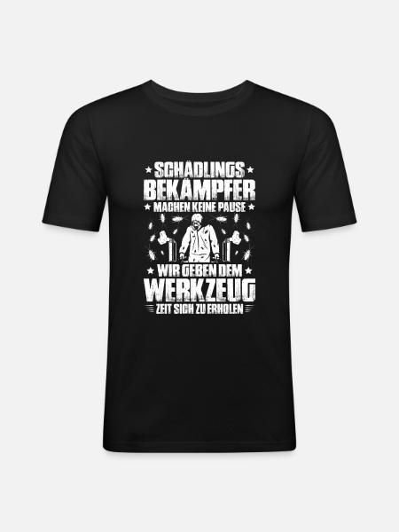 Schädlingsbekämpfer Kammerjäger Exterminator - Männer Slim Fit T-Shirt - Schwarz