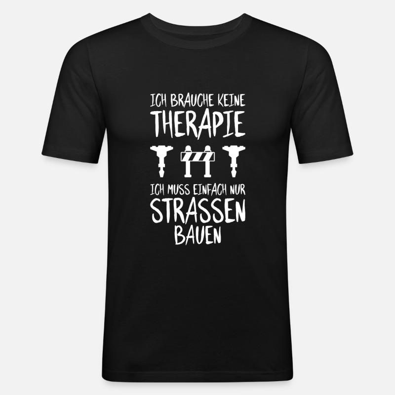 Straßenbauer Asphaltbauer Straßenbau - Männer Slim Fit T-Shirt - Schwarz