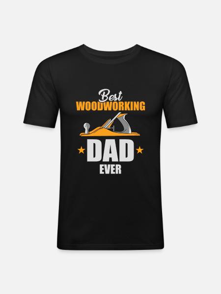 Bester Holzarbeiter Vati - Männer Slim Fit T-Shirt - Schwarz