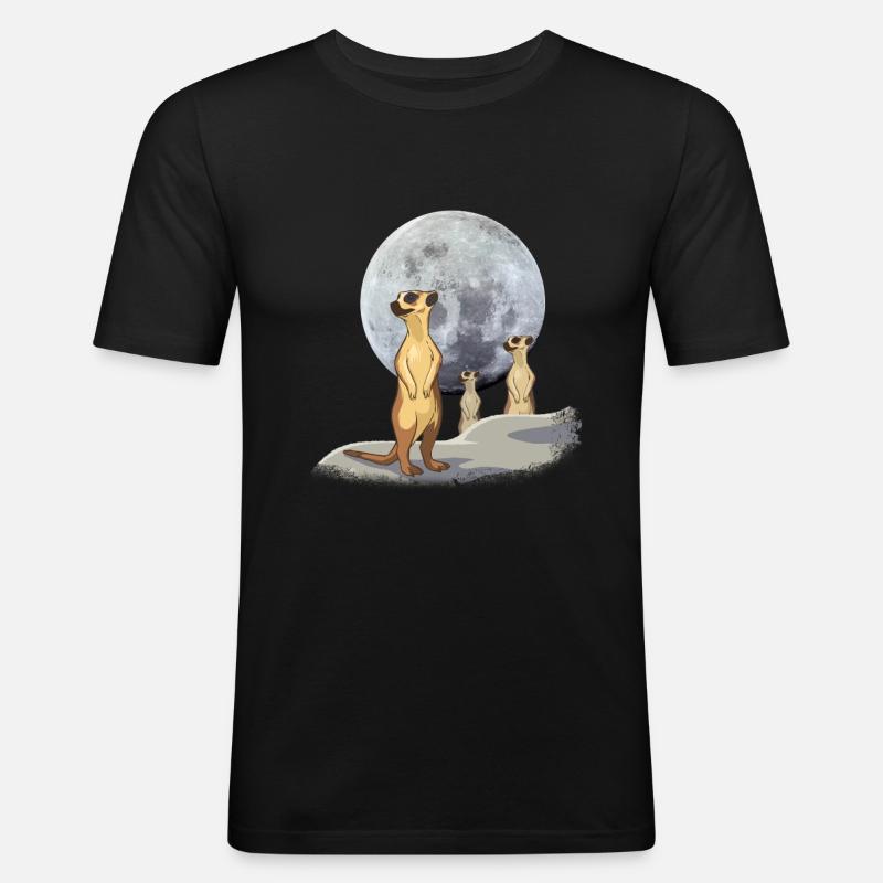 Erdmännchen - Männer Slim Fit T-Shirt - Schwarz