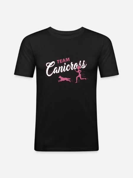canicross, canicross dog, runs - Men's Slim Fit T-Shirt - black