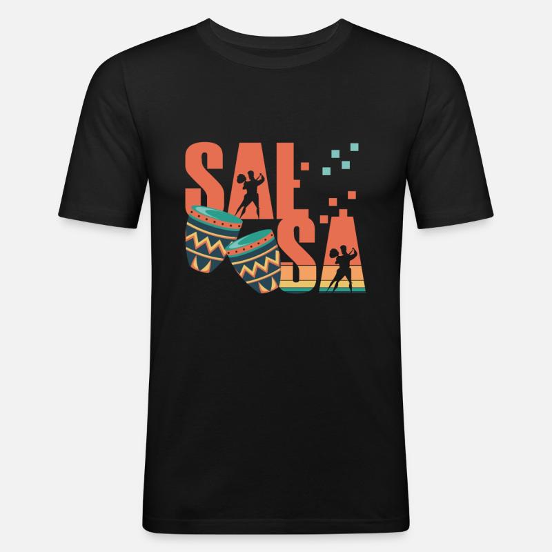 Salsa, Salsa tanzen, dance - Männer Slim Fit T-Shirt - Schwarz