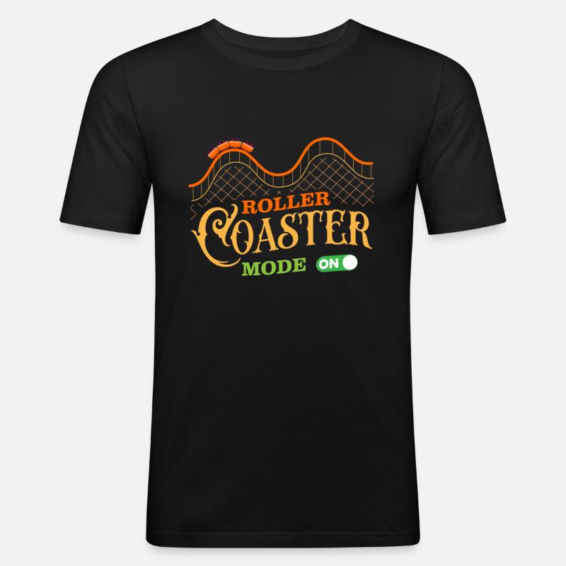 Roller coaster, roller coaster, looping - Men's Slim Fit T-Shirt - black