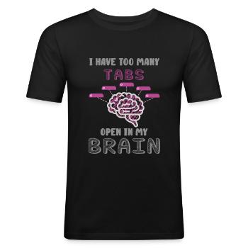 adhd, adhd open, coffee, - Men's Slim Fit T-Shirt - black - Front - Nik (191cm)
