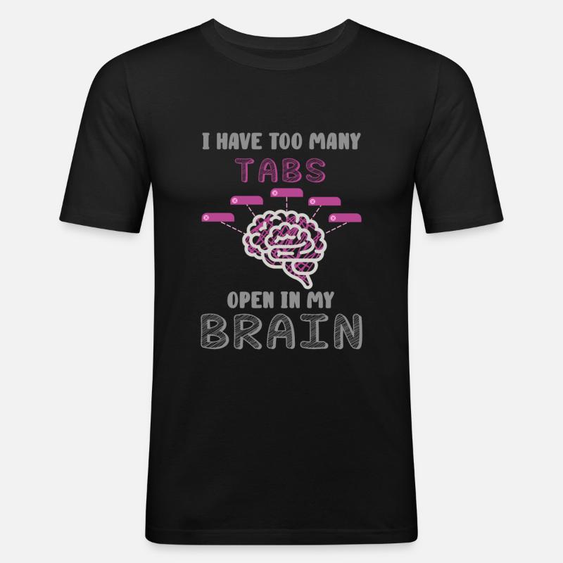 adhd, adhd öffnen, Kaffee, - Männer Slim Fit T-Shirt - Schwarz