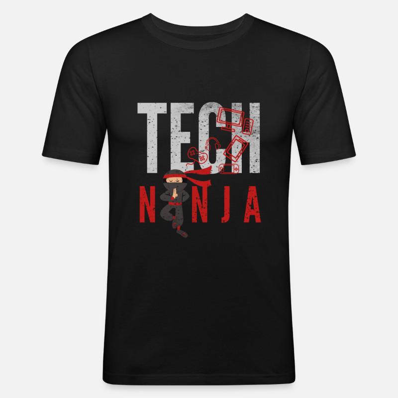 tech, tech analyst, programmer, - Men's Slim Fit T-Shirt - black